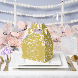 Frohe Weihnachts-Feiertage Gold Vintage Dekos Geschenkschachtel