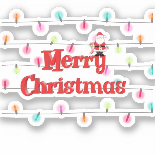 Frohe Weihnachts Feiertage Lichter mit dem Weihnac Aufkleber (Vorderseite)