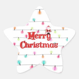 Frohe Weihnachts Feiertage Lichter mit dem Weihnac Stern-Aufkleber