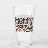 Frohe Weihnachts Feiertage Pint Glas (Rückseite)