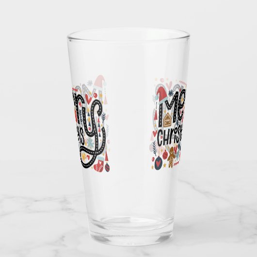 Frohe Weihnachts Feiertage Pint Glas (Rechts)