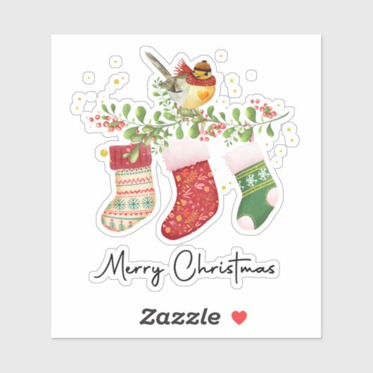 Frohe Weihnachts-Feiertage Strümpfe Aufkleber (Blatt)