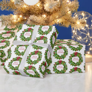 Frohe Weihnachts-Feiertage-Wreath-Muster Geschenkpapier