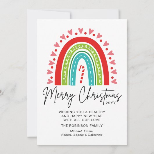 Frohe Weihnachts-Festival Regenbogen Candy Cane He (Vorderseite)