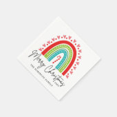 Frohe Weihnachts-Festival Regenbogen Candy Cane He Serviette (Ecke)