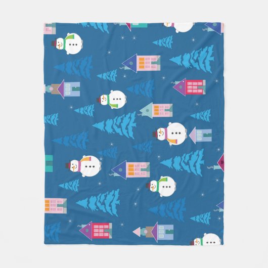 Frohe Weihnachts-Festivals Design Fleecedecke (Vorderseite)