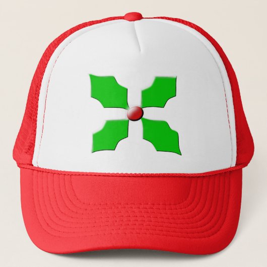 Frohe Weihnachts-Festive Holly Trucker Hat Truckerkappe (Vorderseite)