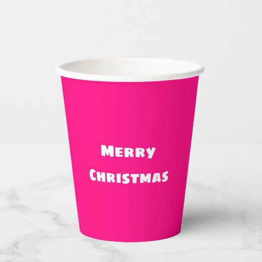 Frohe Weihnachts-festliche Liebe, Warmth Deep Pink Pappbecher (Vorderseite)