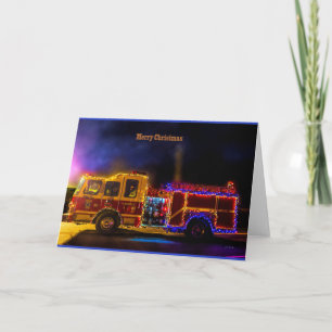 Frohe Weihnachts-Feuer-Motor Feiertagskarte