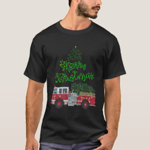 Frohe Weihnachts-Feuerwagen Xmas Tree Lights Boys T-Shirt