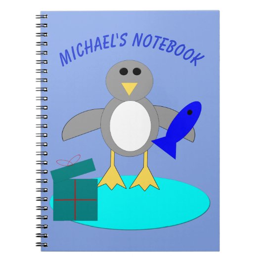 Frohe Weihnachts Fishing Pinguin Custom Notebook Notizblock (Vorderseite)