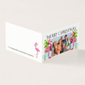 Frohe Weihnachts Flamingo Family Foto (Vorderseite)