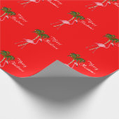 Frohe Weihnachts-Flamingo Geschenkpapier (Ecke)