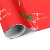 Frohe Weihnachts-Flamingo Geschenkpapier (Rolleneckpunkt)