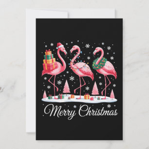 Frohe Weihnachts Flamingo Light Weihnachtsmannmütz Feiertagskarte