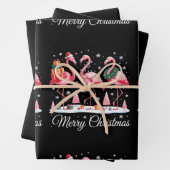 Frohe Weihnachts Flamingo Light Weihnachtsmannmütz Geschenkpapier Set (Beispiel)