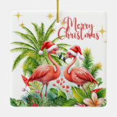 Frohe Weihnachts Flamingo Ornament (Rückseite)