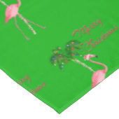 Frohe Weihnachts-Flamingo Tischdecke (Schrägansicht)