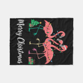 Frohe Weihnachts Flamingo Weihnachtsmannmütze Xmas Fleecedecke (Vorderseite (Horizontal))