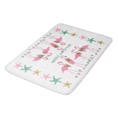 Frohe Weihnachts Flamingoes Starfish Dekoration Badematte (Schrägansicht)