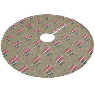 Frohe Weihnachts-Fleece-Baumrock Fleece Weihnachtsbaumdecke