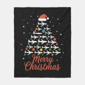 Frohe Weihnachts-Flugzeug Tree Urlaub Fleecedecke (Vorderseite)