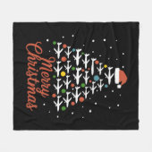 Frohe Weihnachts-Flugzeug Tree Urlaub Fleecedecke (Vorderseite (Horizontal))