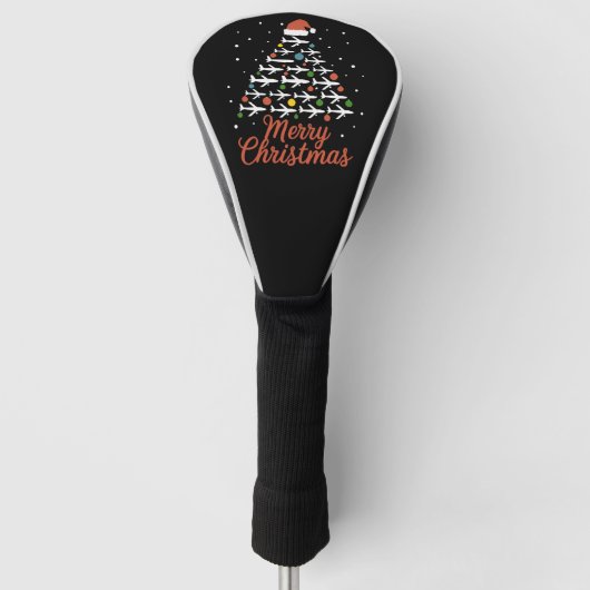 Frohe Weihnachts-Flugzeug Tree Urlaub Golf Headcover (Vorderseite)