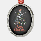 Frohe Weihnachts-Flugzeug Tree Urlaub Ornament Aus Metall (Links)