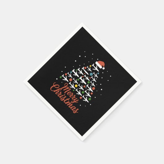 Frohe Weihnachts-Flugzeug Tree Urlaub Serviette (Ecke)