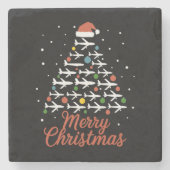 Frohe Weihnachts-Flugzeug Tree Urlaub Steinuntersetzer (Vorderseite)