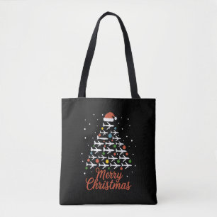 Frohe Weihnachts-Flugzeug Tree Urlaub Tasche