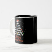 Frohe Weihnachts-Flugzeug Tree Urlaub Zweifarbige Tasse (Vorderseite Links)