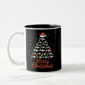Frohe Weihnachts-Flugzeug Tree Urlaub Zweifarbige Tasse (Links)