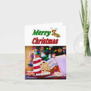 Frohe Weihnachts-Flying-Rentier-Foto-Typografie Feiertagskarte