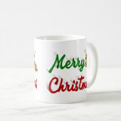 Frohe Weihnachts-Flying Rentier-Halbskript Kaffeetasse (VorderseiteRechts)