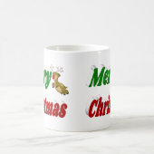 Frohe Weihnachts-Flying Rentier-Halbtypografie Kaffeetasse (Mittel)