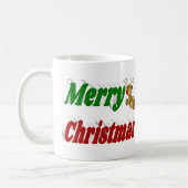 Frohe Weihnachts-Flying Rentier-Halbtypografie Kaffeetasse (Links)