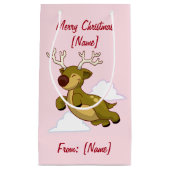 Frohe Weihnachts-Flying Rentier Niedlich Kleine Geschenktüte (Vorderseite)