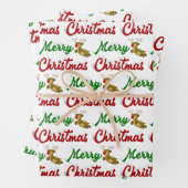 Frohe Weihnachts-Flying Rentier Rot-Grün-Skript Geschenkpapier Set (Beispiel)