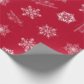 Frohe Weihnachts-Folk-Schneeflocken Wrapping Paper Geschenkpapier (Ecke)