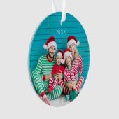 Frohe Weihnachts-Foto Acrylschmuck Ornament (Vorderseite)