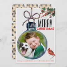 Frohe Weihnachts-Foto Bauble Einzigartiger Vintage