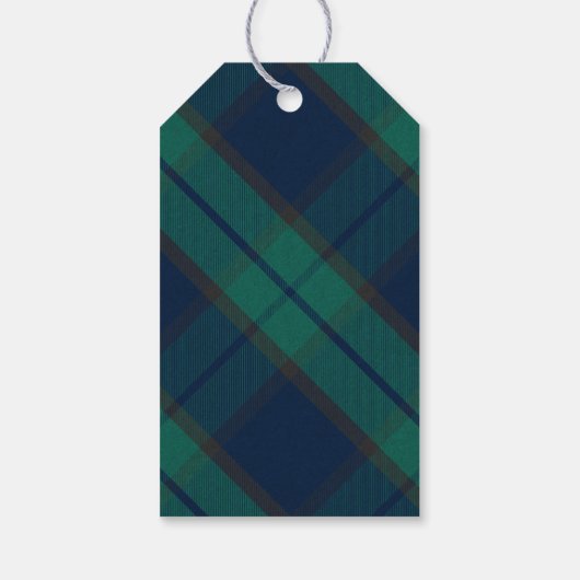 Frohe Weihnachts-Foto Black Watch Tartan Kariert Geschenkanhänger (Rückseite)