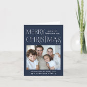 Frohe Weihnachts-Foto Blue Feiertagskarte (Vorderseite)