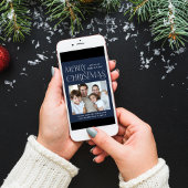 Frohe Weihnachts-Foto Blue Feiertagskarte