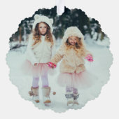 Frohe Weihnachts-Foto Blue Holiday Ornament Karte (Rückseite)