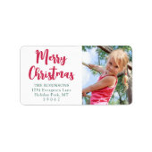 Frohe Weihnachts-Foto Bright Moderne Rücksendeadre Adressaufkleber (Vorne)