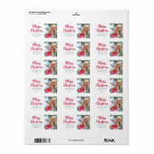 Frohe Weihnachts-Foto Bright Moderne Rücksendeadre Adressaufkleber (Vorne)