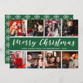 Frohe Weihnachts Foto Collage Calligraphie Feiertagskarte (Vorne/Hinten)